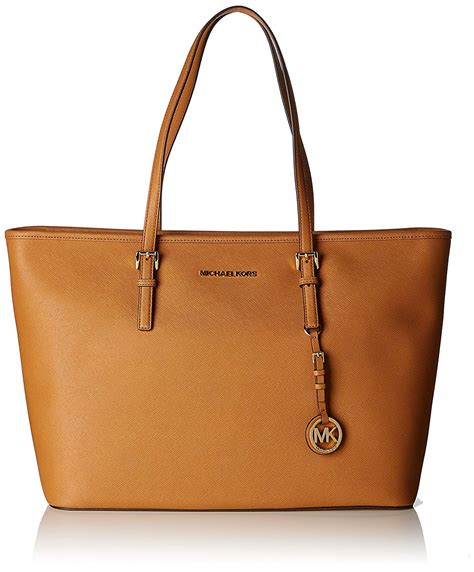 michael kors jet set travel chain medium saffiano leather tote|Michael Kors saffiano tote bag.